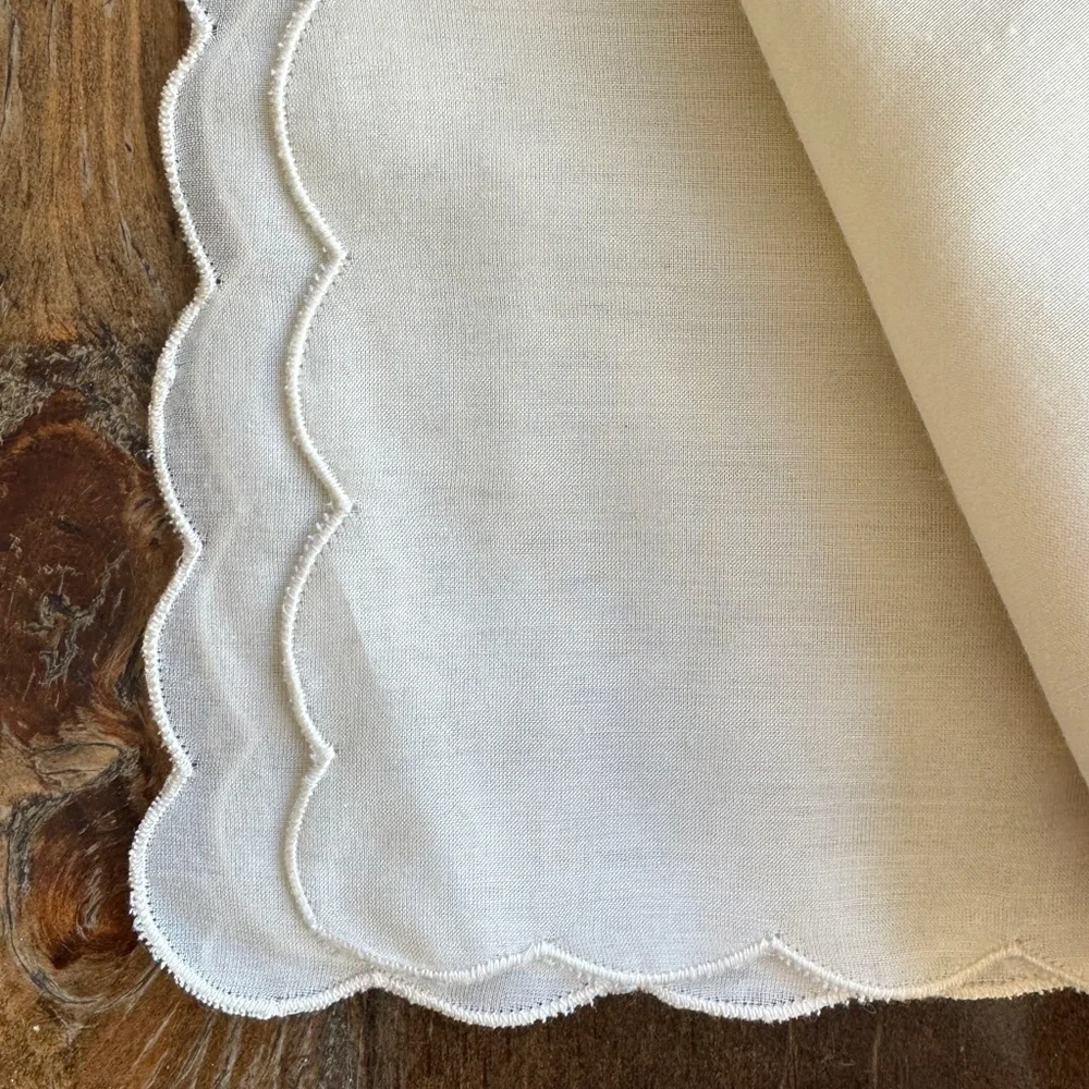 Ivory and Cream Lace Linen Napkin
